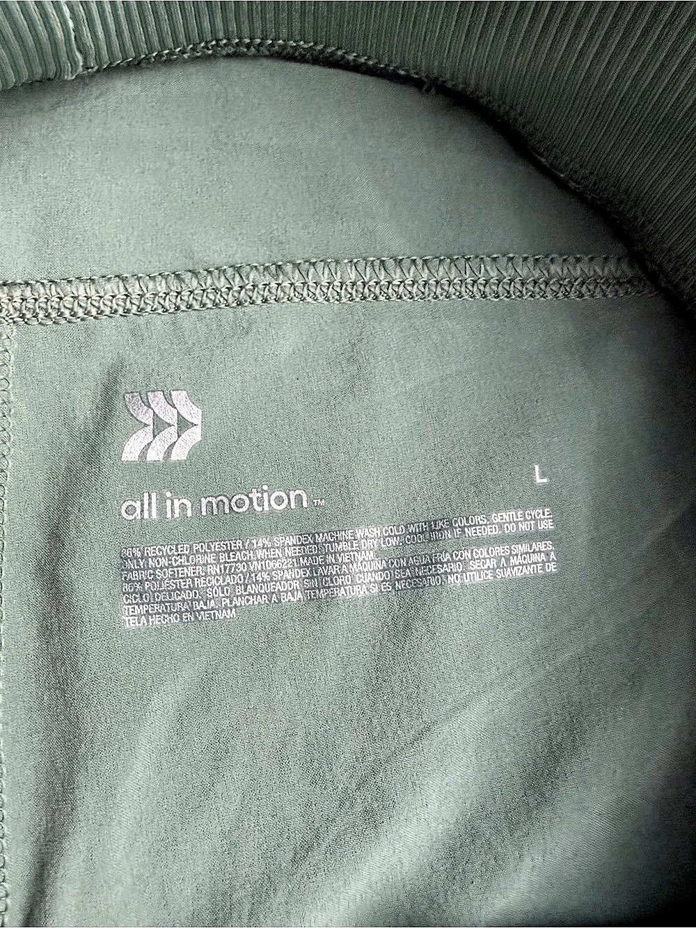 all in motion Women's Active Light Mid-Rise Cargo Joggers Green Large. - Picture 4 of 4